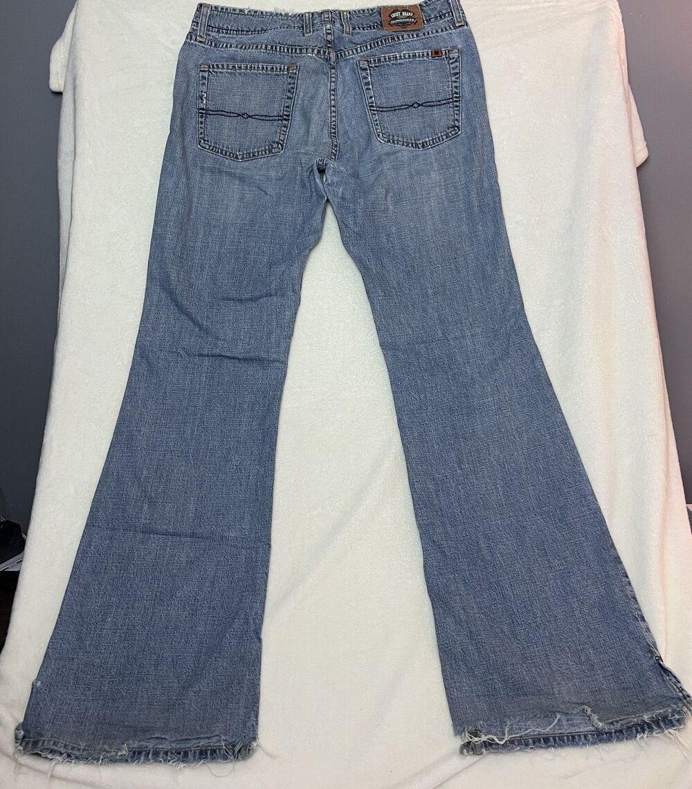 Vintage Y2K Lucky Brand Dungarees Jeans 8/29 USA Flare Split Hem Gene Montesano - Picture 4 of 10